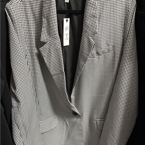 Steve Madden Black and White Gingham Blazer